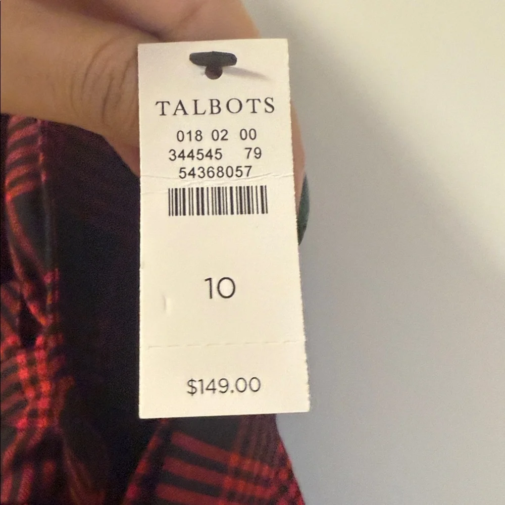 Talbots Plaid Red and Black Women's Skirt - Picture 4 of 6